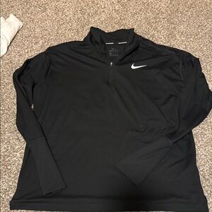 Nike Black Long-Sleeve Top with White Logo